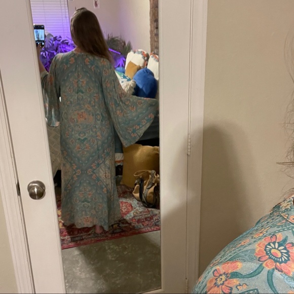 Spell & the Gypsy NWT Farrah Half Moon Gown Aqua M - Picture 4 of 15